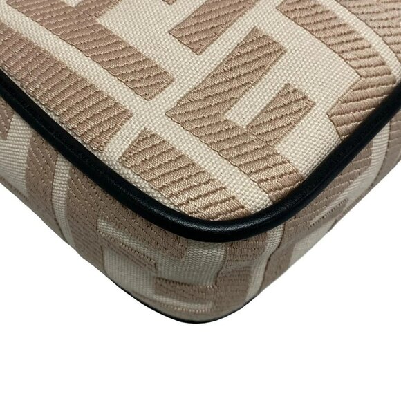Auth FENDI Mamma Baguette/Zucca Pattern 8BR600 Pink Beige Black Jacquard Leather - Picture 4 of 16